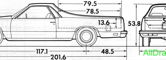 Chevrolet El Camino (1980) (Chevrolet El Camino (1980)) are drawings of the car